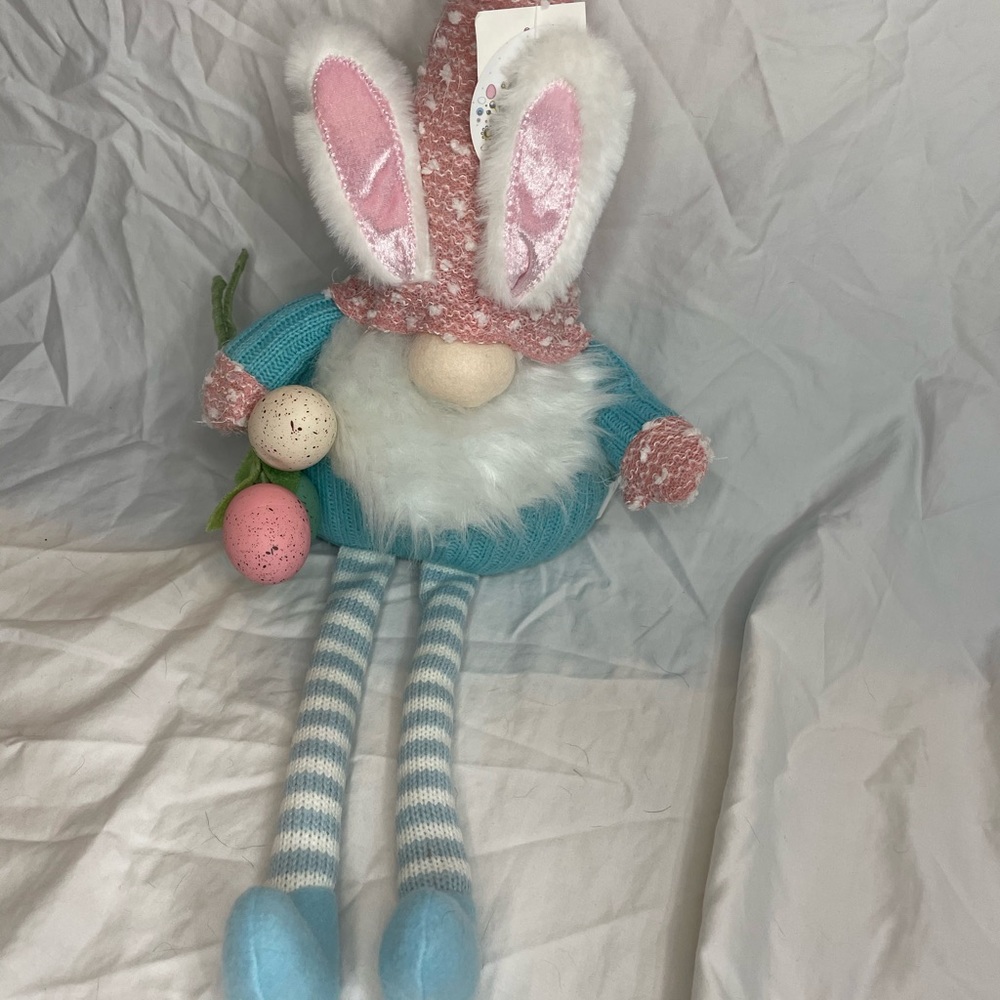 Spring Easter Gnome with Bunny Ears & Easter Eggs